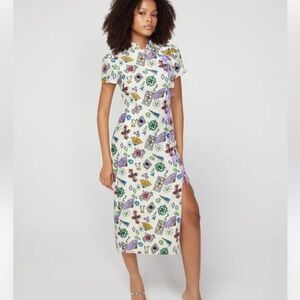NWT KITRI Leia Midi Dress in Playing Cards Print - Size 6